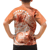 Polynesian Hibiscus Flower Tribal Hawaiian Shirt Peach Color LT9 - Polynesian Pride