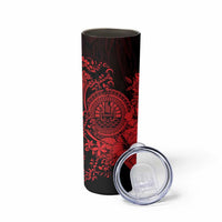 Red Polynesian Tahiti Island Skinny Tumbler The Wave of Water
