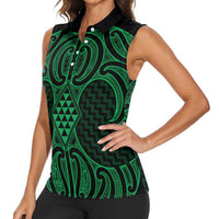 Kakariki Maori Ta Moko Poutama Art Women Sleeveless Polo Shirt