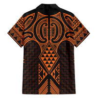 Karaka Maori Ta Moko Poutama Art Family Matching Off Shoulder Short Dress and Hawaiian Shirt LT9 - Polynesian Pride