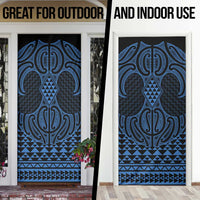 Kikorangi Maori Ta Moko Poutama Art Door Cover - Polynesian Pride