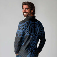 Kikorangi Maori Ta Moko Poutama Art Long Sleeve Polo Shirt