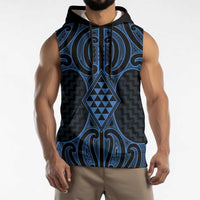 Kikorangi Maori Ta Moko Poutama Art Sleeveless Hoodie - Polynesian Pride