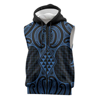 Kikorangi Maori Ta Moko Poutama Art Sleeveless Zip Hoodie - Polynesian Pride