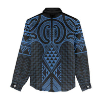 Kikorangi Maori Ta Moko Poutama Art Women Casual Shirt LT9 - Polynesian Pride