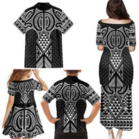 Ma Maori Ta Moko Poutama Art Family Matching Puletasi and Hawaiian Shirt