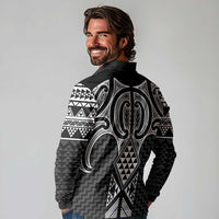 Ma Maori Ta Moko Poutama Art Long Sleeve Polo Shirt