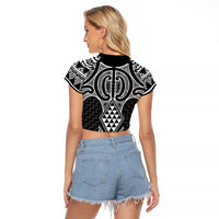 Ma Maori Ta Moko Poutama Art Raglan Cropped T Shirt