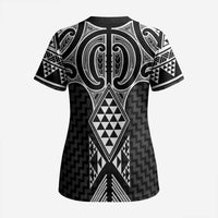 Ma Maori Ta Moko Poutama Art Scrub Top - Polynesian Pride