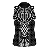 Ma Maori Ta Moko Poutama Art Women Sleeveless Polo Shirt