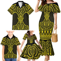 Mahi-dawg Maori Ta Moko Poutama Art Family Matching Mermaid Dress and Hawaiian Shirt LT9 - Polynesian Pride