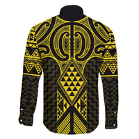 Mahi-dawg Maori Ta Moko Poutama Art Family Matching Off The Shoulder Long Sleeve Dress and Hawaiian Shirt LT9 - Polynesian Pride