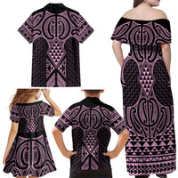 Mawhero Maori Ta Moko Poutama Art Family Matching Off Shoulder Maxi Dress and Hawaiian Shirt LT9 - Polynesian Pride