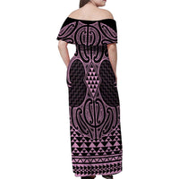 Mawhero Maori Ta Moko Poutama Art Family Matching Off Shoulder Maxi Dress and Hawaiian Shirt LT9 - Polynesian Pride