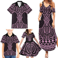 Mawhero Maori Ta Moko Poutama Art Family Matching Summer Maxi Dress and Hawaiian Shirt LT9 - Polynesian Pride