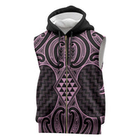 Mawhero Maori Ta Moko Poutama Art Sleeveless Zip Hoodie - Polynesian Pride