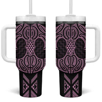 Mawhero Maori Ta Moko Poutama Art Tumbler With Handle