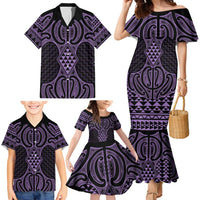 Waiporoporo Maori Ta Moko Poutama Art Family Matching Mermaid Dress and Hawaiian Shirt LT9 - Polynesian Pride