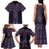 Waiporoporo Maori Ta Moko Poutama Art Family Matching Tank Maxi Dress and Hawaiian Shirt LT9 - Polynesian Pride