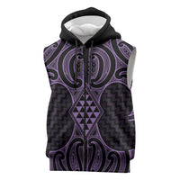 Waiporoporo Maori Ta Moko Poutama Art Sleeveless Zip Hoodie - Polynesian Pride