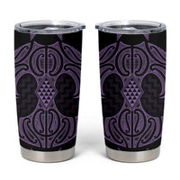Waiporoporo Maori Ta Moko Poutama Art Tumbler Cup LT9 Purple - Polynesian Pride