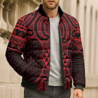 Whero Maori Ta Moko Poutama Art Bomber Puffer Jacket - Polynesian Pride