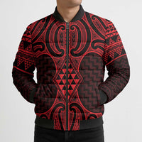 Whero Maori Ta Moko Poutama Art Bomber Puffer Jacket - Polynesian Pride