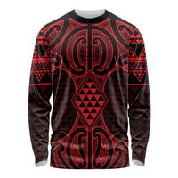 Whero Maori Ta Moko Poutama Art Long Sleeve Shirt