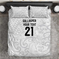New Zealand Rangatira Custom Bedding Set All White Niho Taniwha Maori Tribal LT9 White - Polynesian Pride