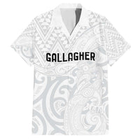 New Zealand Rangatira Custom Family Matching Long Sleeve Bodycon Dress and Hawaiian Shirt All White Niho Taniwha Maori Tribal LT9 Dad's Shirt - Short Sleeve White - Polynesian Pride