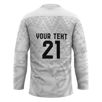 New Zealand Rangatira Custom Hockey Jersey All White Niho Taniwha Maori Tribal - Polynesian Pride