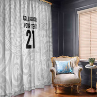 New Zealand Rangatira Custom Window Curtain All White Niho Taniwha Maori Tribal LT9 - Polynesian Pride