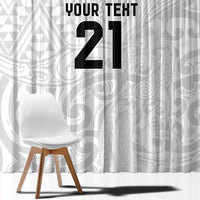 New Zealand Rangatira Custom Window Curtain All White Niho Taniwha Maori Tribal LT9 - Polynesian Pride