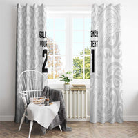New Zealand Rangatira Custom Window Curtain All White Niho Taniwha Maori Tribal LT9 - Polynesian Pride