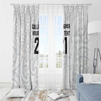 New Zealand Rangatira Custom Window Curtain All White Niho Taniwha Maori Tribal LT9 - Polynesian Pride
