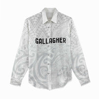 New Zealand Rangatira Custom Women Casual Shirt All White Niho Taniwha Maori Tribal LT9 - Polynesian Pride