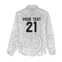 New Zealand Rangatira Custom Women Casual Shirt All White Niho Taniwha Maori Tribal LT9 - Polynesian Pride