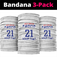 New Zealand Rugby Pacific Personalised Neck Gaiter Maori Style Tribal Tapa Pattern LT9 package One Size: 25*50cm White - Polynesian Pride
