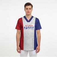 New Zealand Rugby Pacific Personalised Scrub Top Maori Style Tribal Tapa Pattern - Polynesian Pride