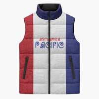 New Zealand Rugby Pacific Personalised Sleeveless Puffer Jacket Maori Style Tribal Tapa Pattern - Polynesian Pride