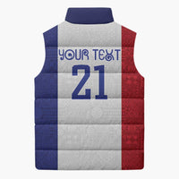 New Zealand Rugby Pacific Personalised Sleeveless Puffer Jacket Maori Style Tribal Tapa Pattern - Polynesian Pride