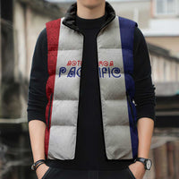 New Zealand Rugby Pacific Personalised Sleeveless Puffer Jacket Maori Style Tribal Tapa Pattern - Polynesian Pride