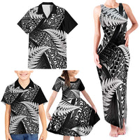 New Zealand Rugby Pacific Personalised Family Matching Tank Maxi Dress and Hawaiian Shirt All Black Maori Pasifika Fern Pattern LT9 - Polynesian Pride