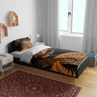 New Zealand Rugby Pacific Personalised Bedding Set All Gold Maori Pasifika Fern Pattern