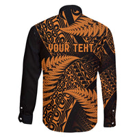 New Zealand Rugby Pacific Personalised Family Matching Off The Shoulder Long Sleeve Dress and Hawaiian Shirt All Gold Maori Pasifika Fern Pattern LT9 - Polynesian Pride