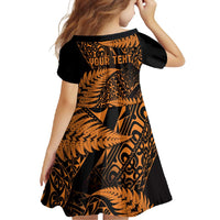 New Zealand Rugby Pacific Personalised Family Matching Off Shoulder Maxi Dress and Hawaiian Shirt All Gold Maori Pasifika Fern Pattern LT9 - Polynesian Pride
