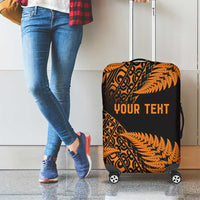 New Zealand Rugby Pacific Personalised Luggage Cover All Gold Maori Pasifika Fern Pattern