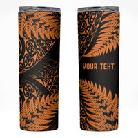 New Zealand Rugby Pacific Personalised Skinny Tumbler All Gold Maori Pasifika Fern Pattern LT9 Gold - Polynesian Pride