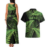 New Zealand Rugby Pacific Personalised Couples Matching Tank Maxi Dress and Hawaiian Shirt All Lime Maori Pasifika Fern Pattern LT9 - Polynesian Pride