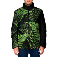New Zealand Rugby Pacific Personalised Padded Jacket All Lime Maori Pasifika Fern Pattern - Polynesian Pride